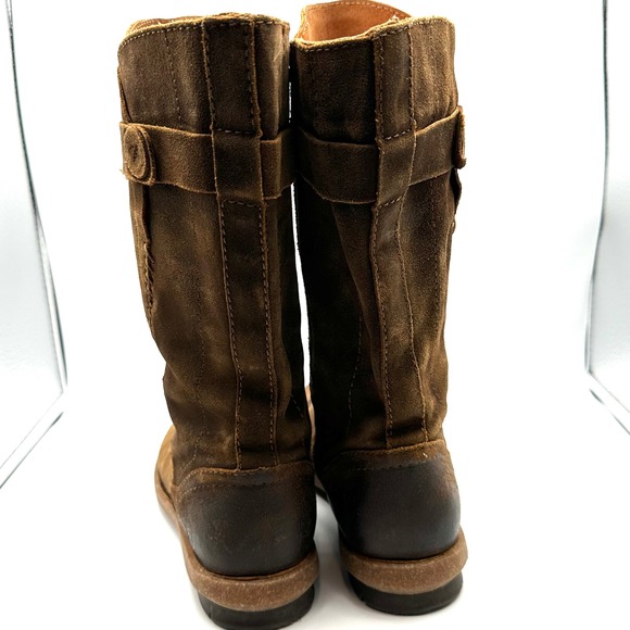 Born Tonic Boots Womens 8 Rust Oiled Suede Leather Brown Distressed Moto - Picture 8 of 11